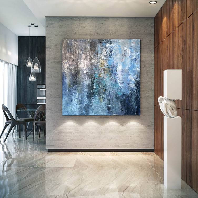 Your Original Hand-painted Contemporary White Hallway Abstract OF1IG